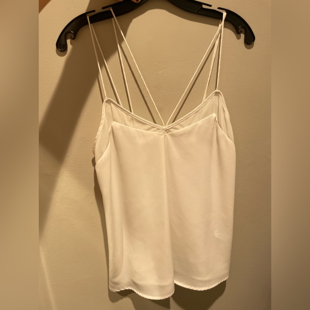 White lovers and friends double spaghetti strap tank
